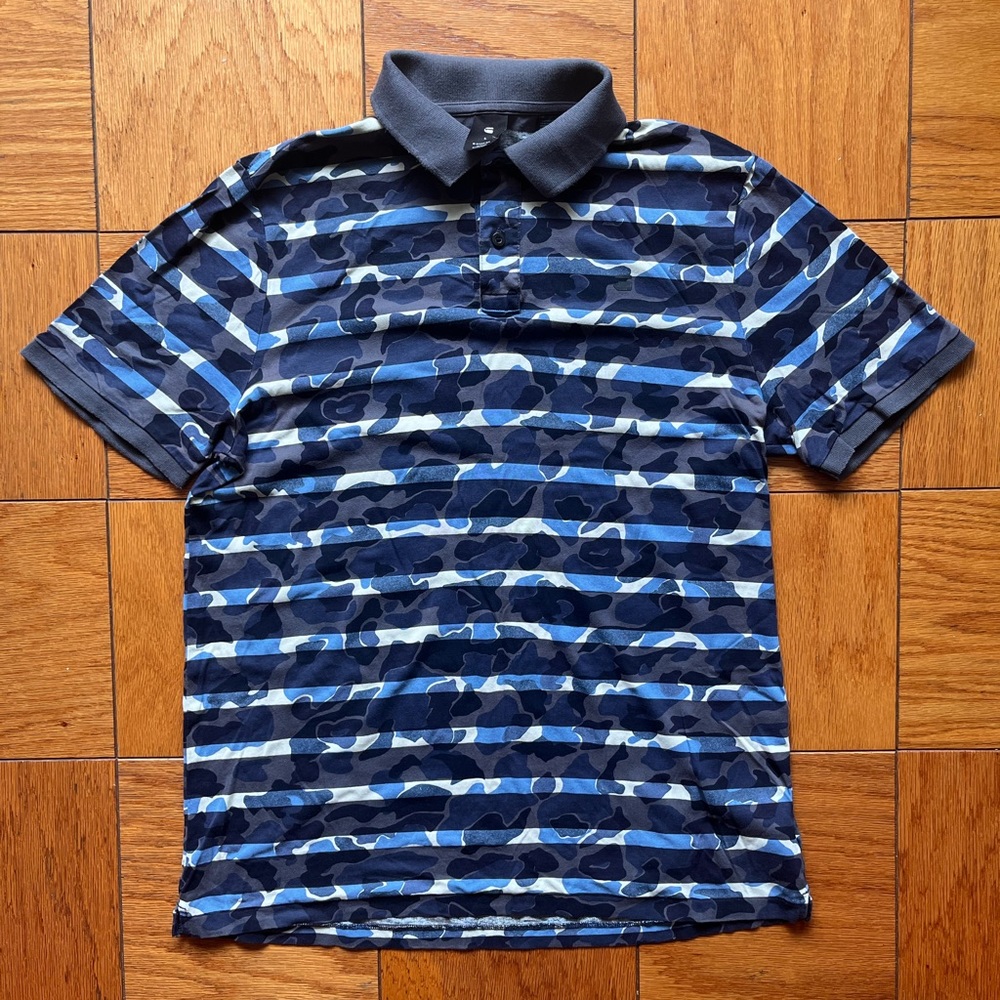G-Star Polo Striped Shirt Size Large